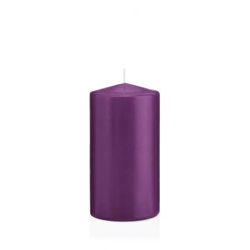 Vela votiva / vela de pilar MAEVA, violeta, 15cm, Ø8cm, 69h - Hecho en Alemania
