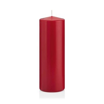 Vela votiva / vela de pilar MAEVA, rojo oscuro, 20cm, Ø7cm, 103h - Hecho en Alemania