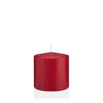 Vela votiva / vela de pilar MAEVA, rojo oscuro, 10cm, Ø10cm, 79h - Hecho en Alemania