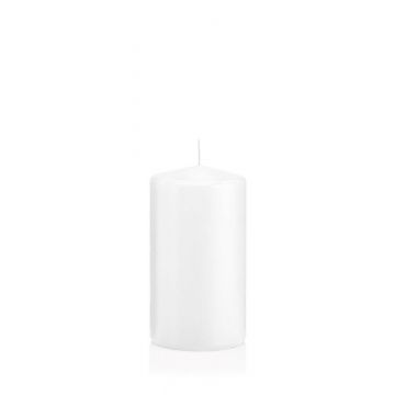 Vela votiva / vela de pilar MAEVA, blanco, 13cm, Ø7cm, 52h - Hecho en Alemania