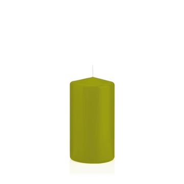 Vela votiva / vela de pilar MAEVA, verde, 13cm, Ø7cm, 52h - Hecho en Alemania