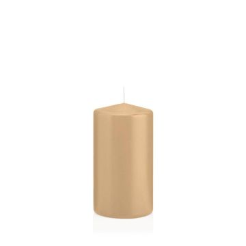 Vela votiva / vela de pilar MAEVA, marrón claro, 13cm, Ø7cm, 52h - Hecho en Alemania