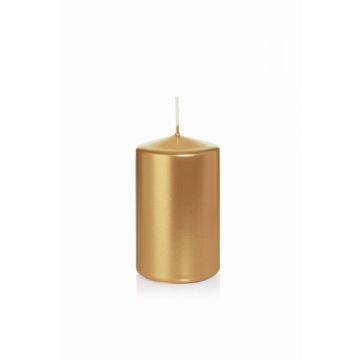 Vela de Navidad / vela de columna ROSELLA, dorado, 10cm, Ø6cm, 33h - Hecho en Alemania