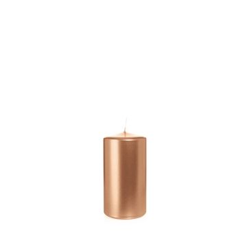 Vela de Navidad / vela de columna ROSELLA, oro rosa, 15cm, Ø8cm, 69h - Hecho en Alemania