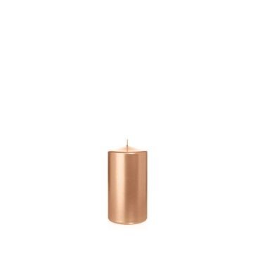 Vela de Navidad / vela de columna ROSELLA, oro rosa, 13cm, Ø7cm, 52h - Hecho en Alemania