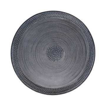 Plato redondo de metal SOLANYI, estampado, negro, Ø63,5cm