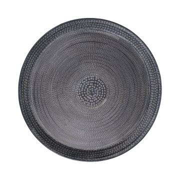 Plato redondo de metal SOLANYI, estampado, negro, Ø68,5cm
