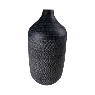 Botella decorativa de metal SOLANYI, estampado, negro, 45,5cm, Ø22cm