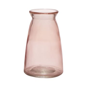 Florero TIBBY de cristal, rosa pálido-transparente, 14,5cm, Ø9,5cm