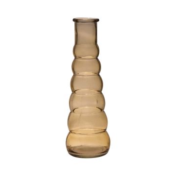 Florero MAYRIN de cristal, beige-marrón-transparente, 18cm, Ø5cm