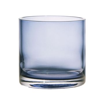 Tarro para velas SANSA EARTH, azul-transparente, 11cm, Ø11,5cm