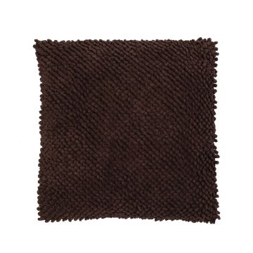Cojín BOLLY, con perlas, marrón chocolate, 45x45cm