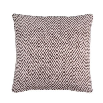 Cojín decorativo KENZA, zigzag, marrón chocolate, 45x45cm