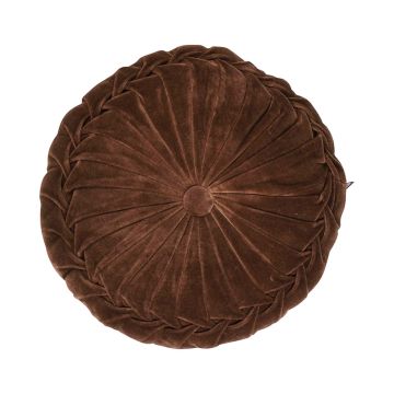 Cojín redondo BELLONA, marrón chocolate, 10x40cm
