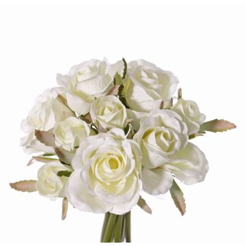 Ramillete de rosas sintéticas ROSILA, blanco, 20cm, Ø15cm