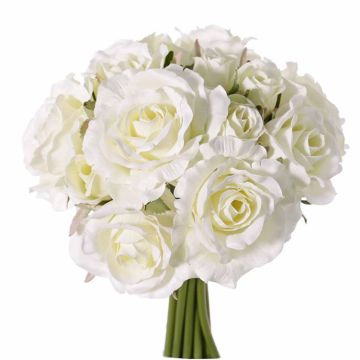 Ramillete de rosas sintéticas ROSILA, blanco, 25cm, Ø20cm