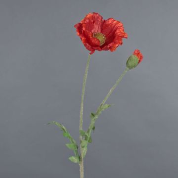 Amapola de plástico LIENTJE, rojo-naranja, 65cm, Ø12cm