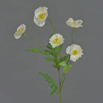 Amapola artificial KEIRA, blanca, 65cm, Ø5cm