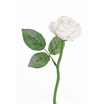 Rosa artificial GABI, blanca, 25cm, Ø5cm