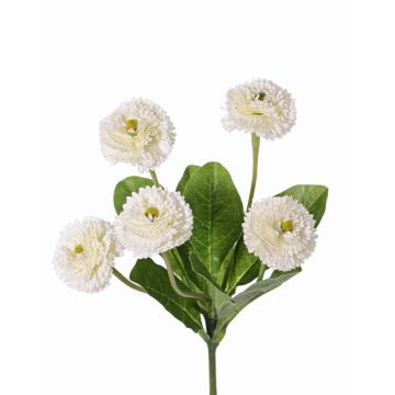 Margarita de plástico HEIKE con palo, blanco, 25cm, Ø4,5cm