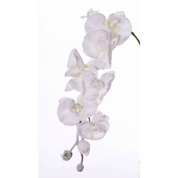 Rama de orquídea artificial Phalaenopsis MYRIA, nieve, blanca, 75cm