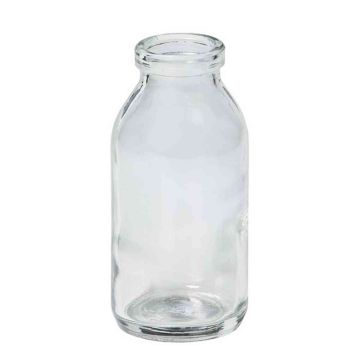 Botella de vidrio pequeña LEATRICE OCEAN, cilíndrica/redonda, transparente, 10cm, Ø4,5cm