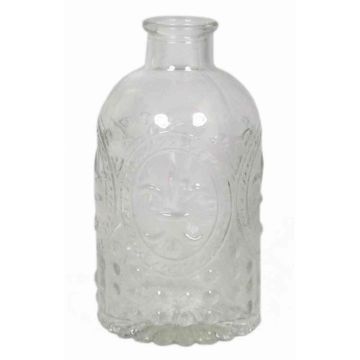 Botella de vidrio pequeña URSULA, cilíndrica/redonda, transparente, 12,5cm, Ø3,5cm/Ø6,5cm