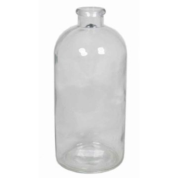 Botella de vidrio URSULA, cilíndrica/redonda, transparente, 25cm, Ø5cm/Ø11cm