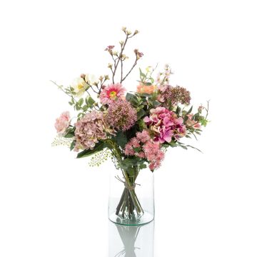 Ramillete de flores sintéticas FEME, rosa-verde, 65cm, Ø40cm