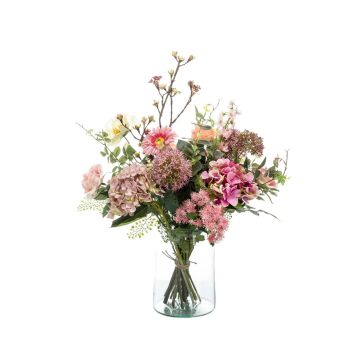Ramillete de flores sintéticas FEME, rosa-verde, 65cm, Ø40cm