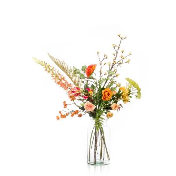 Ramillete de flores sintéticas FEME, naranja, 110cm, Ø40cm