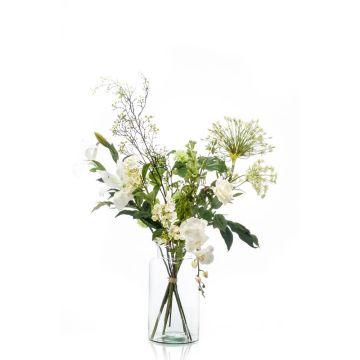 Ramillete de flores sintéticas FEME, blanco, 105cm, Ø40cm