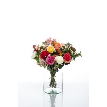 Ramillete de flores sintéticas FEME, naranja-rosa, 45cm, Ø40cm