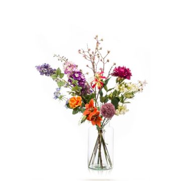 Ramillete de flores sintéticas FEME, naranja-morado, 105cm, Ø40cm