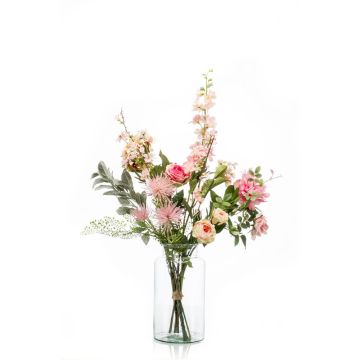Ramillete de flores sintéticas FEME, rosa, 90cm, Ø40cm