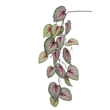Rama de begonia de hoja pintada artificial MEIRA, verde-rosa, 110cm
