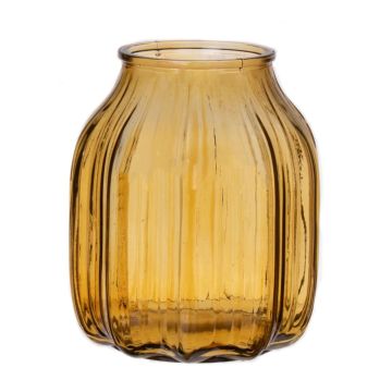 Jarrón pequeño de cristal AMORY, miel-amarillo-transparente, 16cm, Ø13,8cm