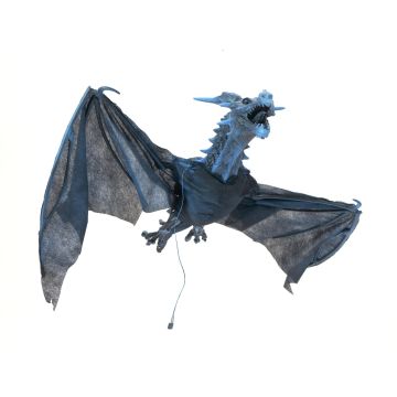 Dragón de Halloween MONZA con función movimiento-sonido, LED, 120cm