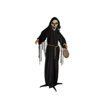 Figura de esqueleto de monje de Halloween ARISTEO, función movimiento-sonido, LEDs, 170cm