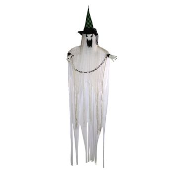 Figura de fantasma de Halloween HERNANDO, función movimiento-sonido, LEDs, 180cm
