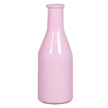 Botella de vidrio ANYA, rosa, 18cm, Ø6,5cm