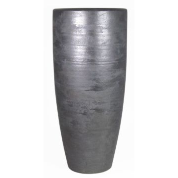 Florero grande de cerámica THORAN con grano, negro, 70cm, Ø32cm