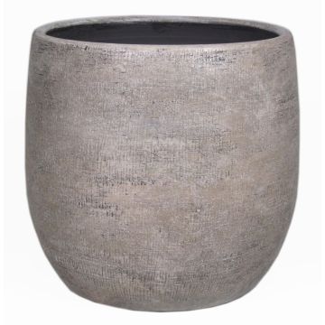 Maceta de cerámica AGAPE con grano, blanco-marrón, 45cm, Ø49cm