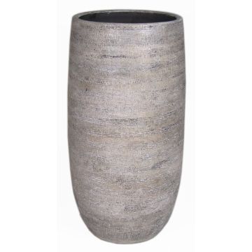 Jarrón de cerámica AGAPE con grano, blanco-marrón, 50cm, Ø24,5cm
