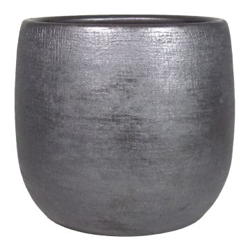 Maceta de cerámica AGAPE con grano, negra, 36cm, Ø39cm