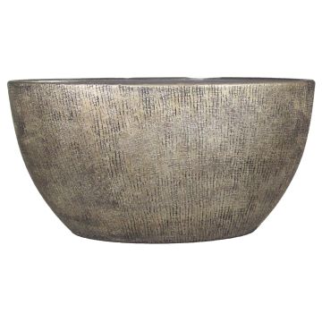 Maceta ovalada de cerámica AGAPE con grano, oro, 49x20x25cm