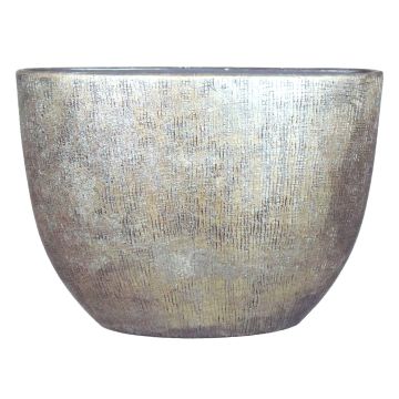 Maceta ovalada de cerámica AGAPE con grano, oro, 50x20x36cm