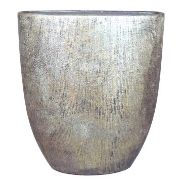 Jarrón ovalado de cerámica AGAPE con grano, oro, 51x17x57cm
