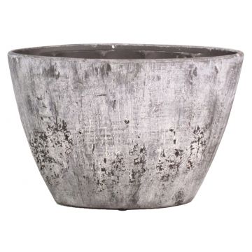 Maceta ovalada de cerámica para orquídeas ADELPHOS, aspecto piedra, gris oscuro-blanco, 32x14,5x22,5cm