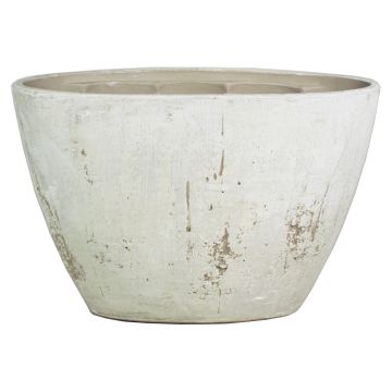 Maceta ovalada de cerámica para orquídeas ADELPHOS, aspecto piedra, gris claro-blanco, 32x14,5x22,5cm